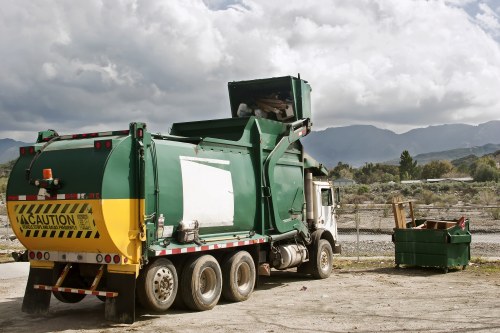 Various types of waste bins for recycling in Central London